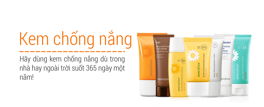 Các loại kem chống nắng Innisfree