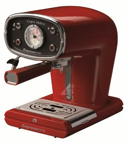 Espressione New Café Retro Espresso Machine, Red