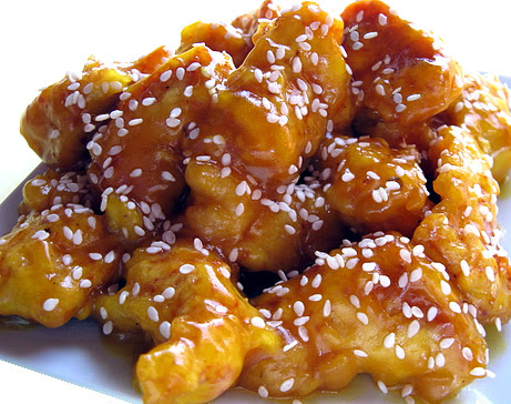 Pollo a la miel estilo chino en Pollo con almendras al estilo chino
