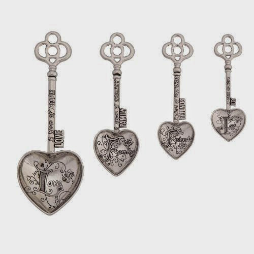 Hearts,Measuring Spoon Set,Metal ,,Set of 4