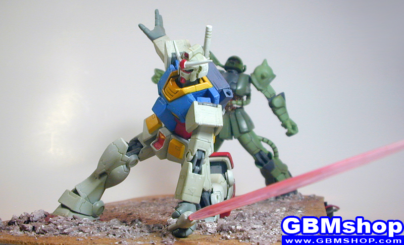 Gundam First Battle / Amuro's First Kill diorama scene