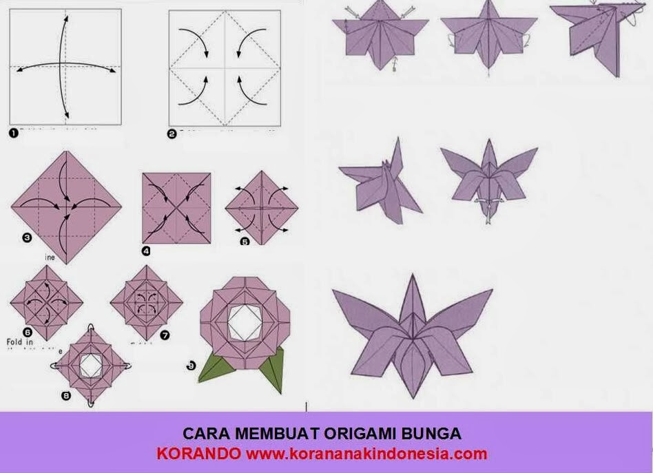 Cara Membuat Origami  Bunga  KORANDO KORAN ANAK INDONESIA