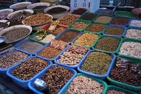 variety of dry nuts and beans at Zhengning Street Night Market in Lanzhou, China