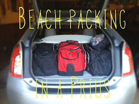 beach packing list, packing in a prius