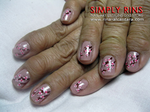 Cherry Blossoms nail art design
