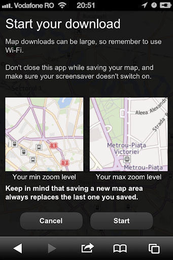 iOS 6 Nokia Maps can save maps for offline use