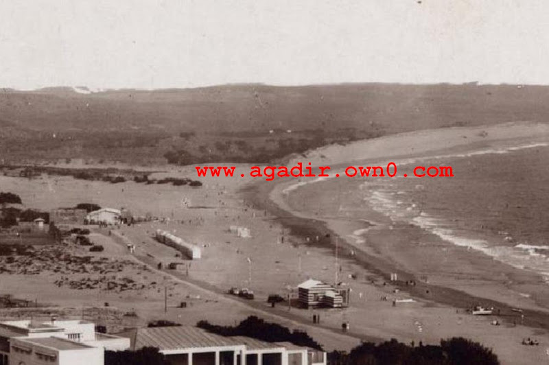 شاطئ اكادير قبل وبعد الزلزال سنة 1960 Gjg