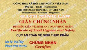 giay chứng nhận vệ sinh an toàn thực phẩm