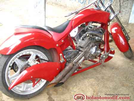 warih Modifikasi Motor  Chopper  Bergaya Harley azik dhono 
