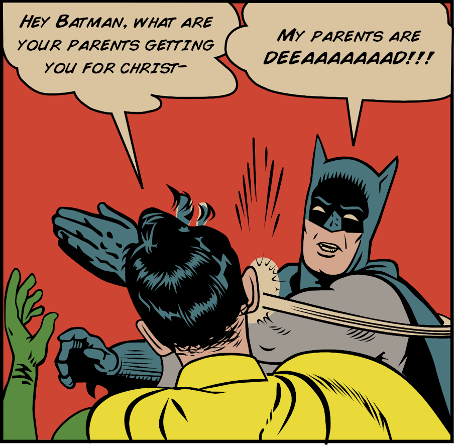 Robin Slaps Batman Bat-slap retro-vectored