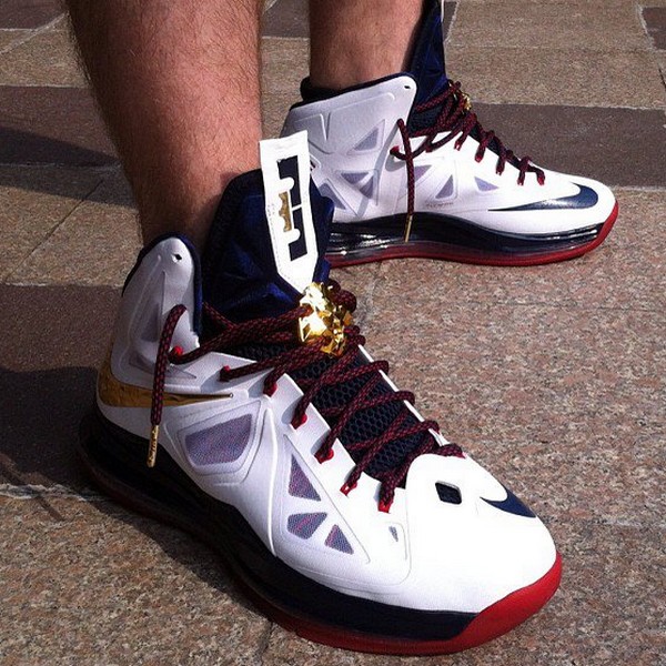Nike LeBron X USA Basketball 8220Gold Medal8221 8211 On Foot Pics