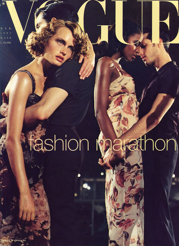 Amber Valletta, Naomi Campbell, Kristen McMenamy & Karen Elson para Vogue Italia (marzo 1997)