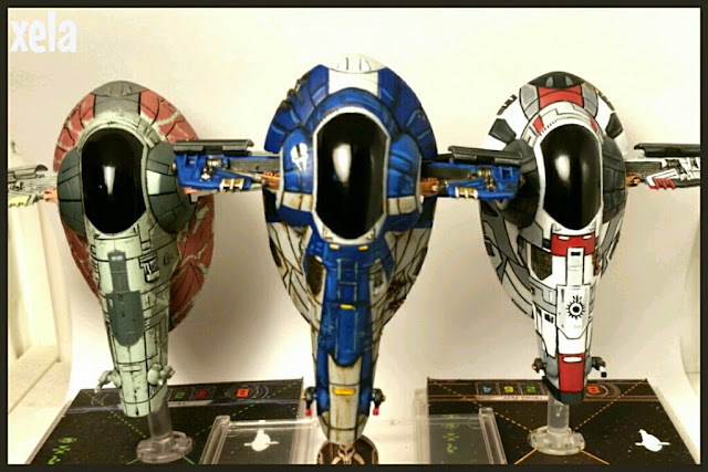 Firesprays de X-Wing Miniatures game pintados por Xela
