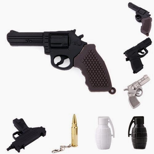  HDE Novelty Weapon Shaped USB Flash Drive Memory Stick (8GB, Black Revolver)