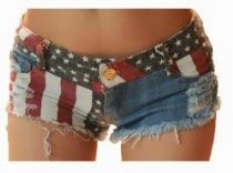 <br />Voglee- Sexy Girls American Us Flag Mini Jeans Shorts