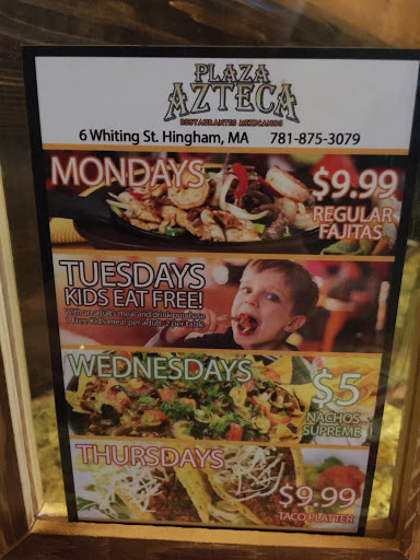 Mexican Restaurant «Plaza Azteca», reviews and photos, 6 Whiting St, Hingham, MA 02043, USA