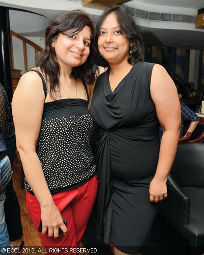 Manisha and Shrawanti pose during a get-together party, held in the city recently.