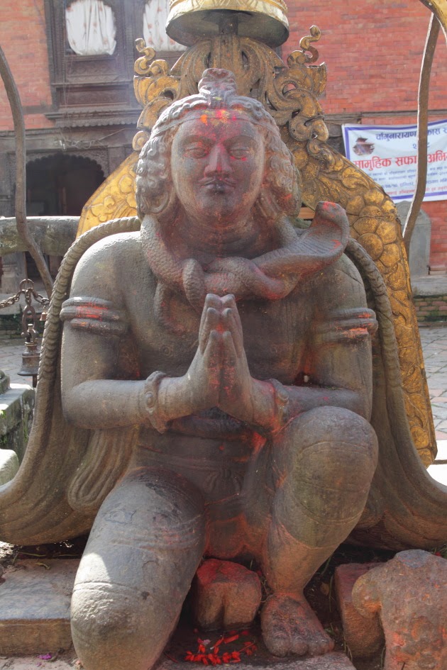 Large garuda statue in front of Changgu Narayan Temple