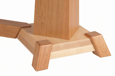 60 x 42 Turin Table with Custom Skirt Inlay in Natural Hard Maple and Cherry