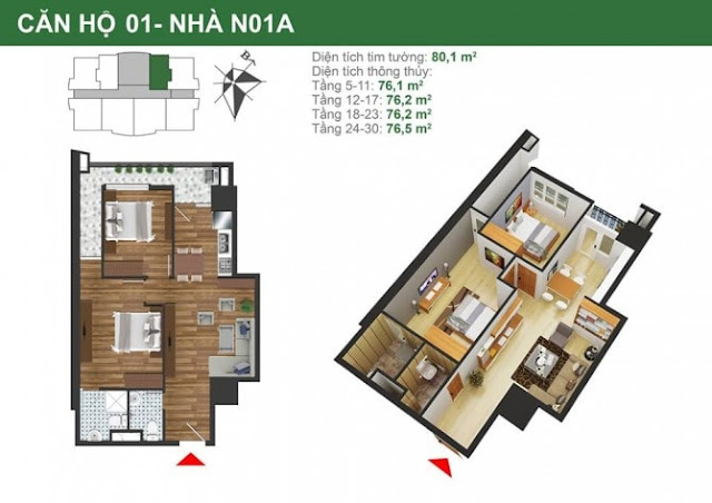 Mặt bằng căn hộ 1 Mặt bằng căn hộ 1