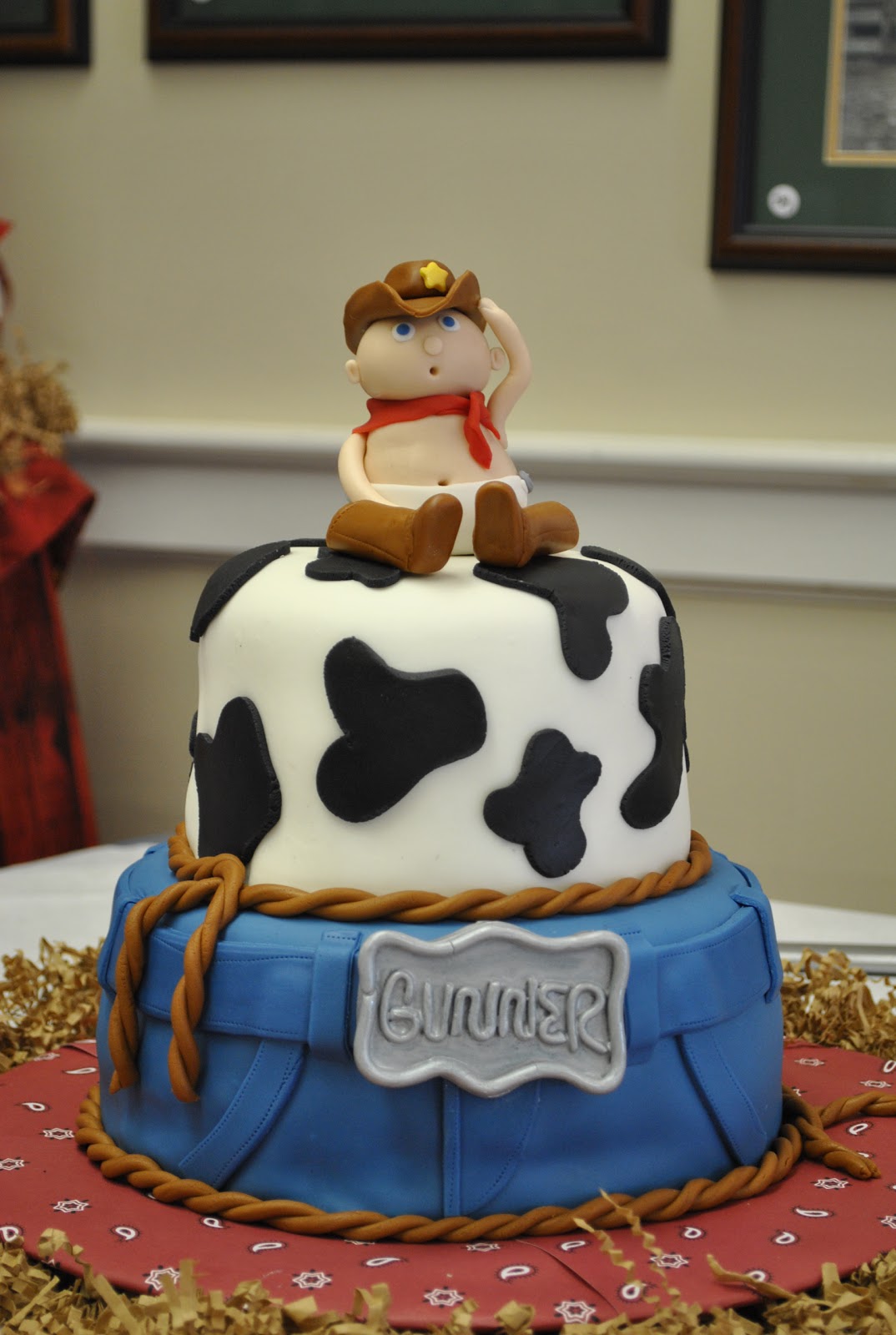 Cowboy Baby Shower cake for my sweet sister-n-law!