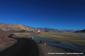 The Army road that leads to Hanle in the Changthang Cold Desert
