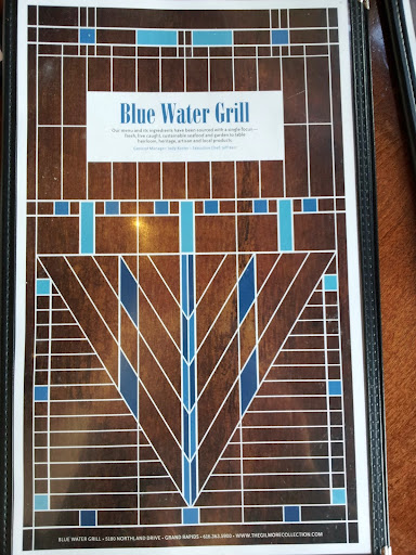 Menu, Blue Water Grill, Grand Rapids, MI