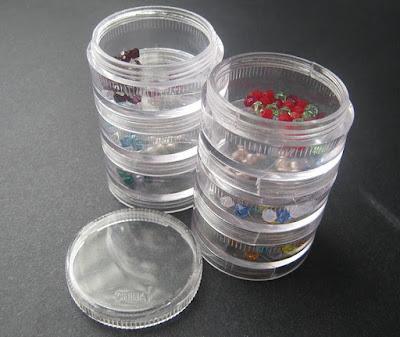 Space Saver Bead Storage Jars with Swarovski Birthstones Space Saver Bead Storage Jars with Swarovski Birthstones
