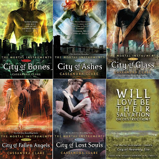 Series Review: The Mortal Instruments, By Cassandra Clare, Cover Art, Book 1: City of Bones, Book 2: City of Ashes, Book 3: City of Glass, Book 4: City of Fallen Angels, Book 5: City of Lost Souls, Book 6: City of Heavenly Fire