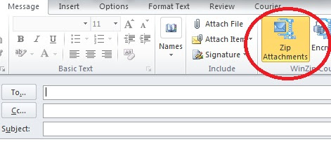 Turn off auto zip for outlook attachment