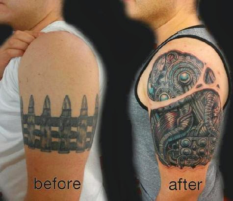 Biomechanical Cover Up Tattoos | Cool Eyecatching tatoos