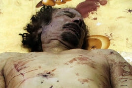 The body of Muammar Gaddafi