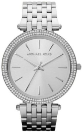 Michael Kors Parker Glitz Silver Dial Pave Bezel Ladies Watch MK3190