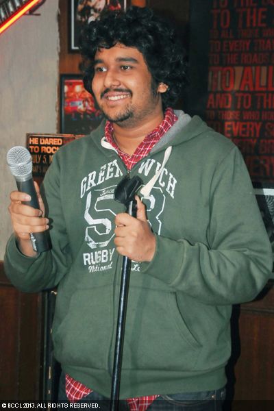 Sahil Shah at a comedy gig at Cafe Morrison, New Delhi.
