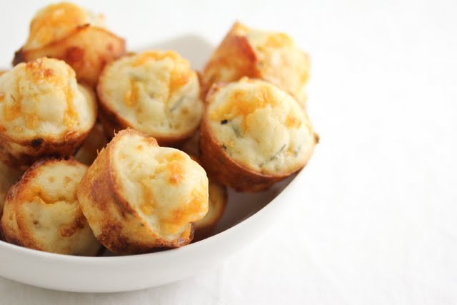 close-up photo of a bowl of Bacon Chive Puffs