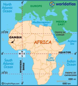 Image result for gambia map