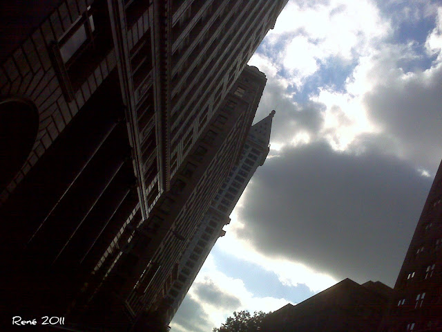 The Smith Tower from 2nd Ave and Columbia, Seattle.