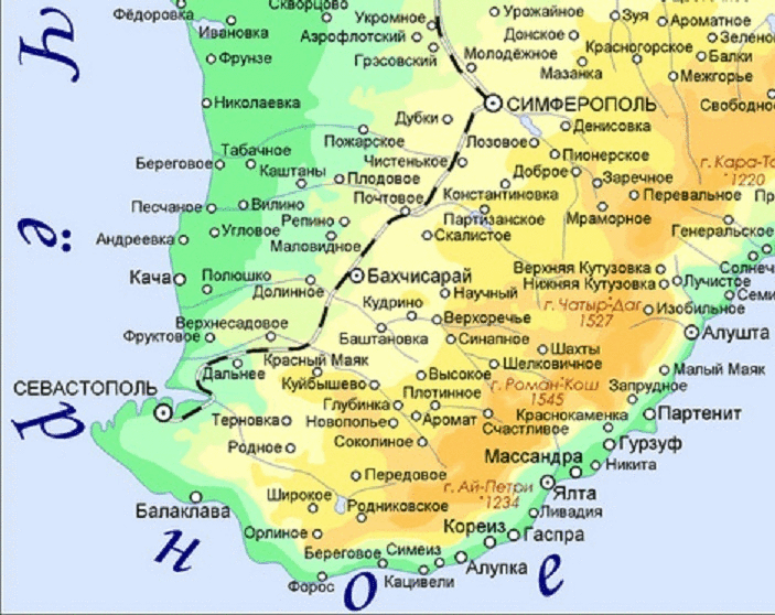 Лазаревское на карте Краснодарского края.