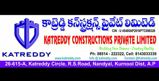 Katreddy Constructions Private Limited, 26-615-A, Railway Station Rd, Srinivasa Nagar, Nandyal, Andhra Pradesh 518501, India, Road_Contractor, state AP