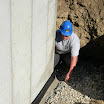 DrainGuard installed on top of a foundation footing.