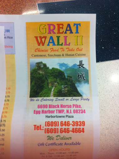 Restaurant «Great Wall II Chinese Restaurant», reviews and photos, 6690 E Black Horse Pike #15, Egg Harbor Township, NJ 08234, USA