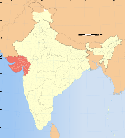 Location of Gujarat in India