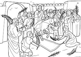 Entry of Jesus christ into Jerusalem coloring pages