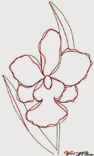 vẽ hoa lan bằng bút chì (bước 2)