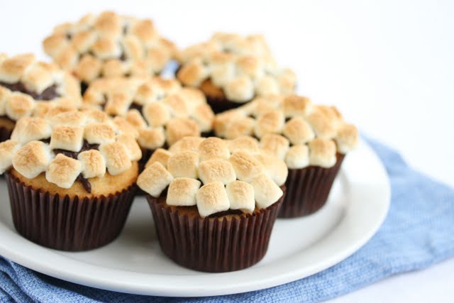 photo of a plate of S'more Cupcakes