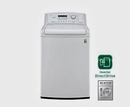  LG WT4870 4.5 Cu. Ft. Ultra Large Capacity Top Load Washer Featuring Powerful StainCare Te, White