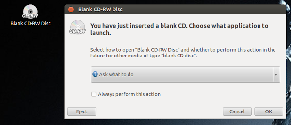Оптичен дисковод в Ubuntu