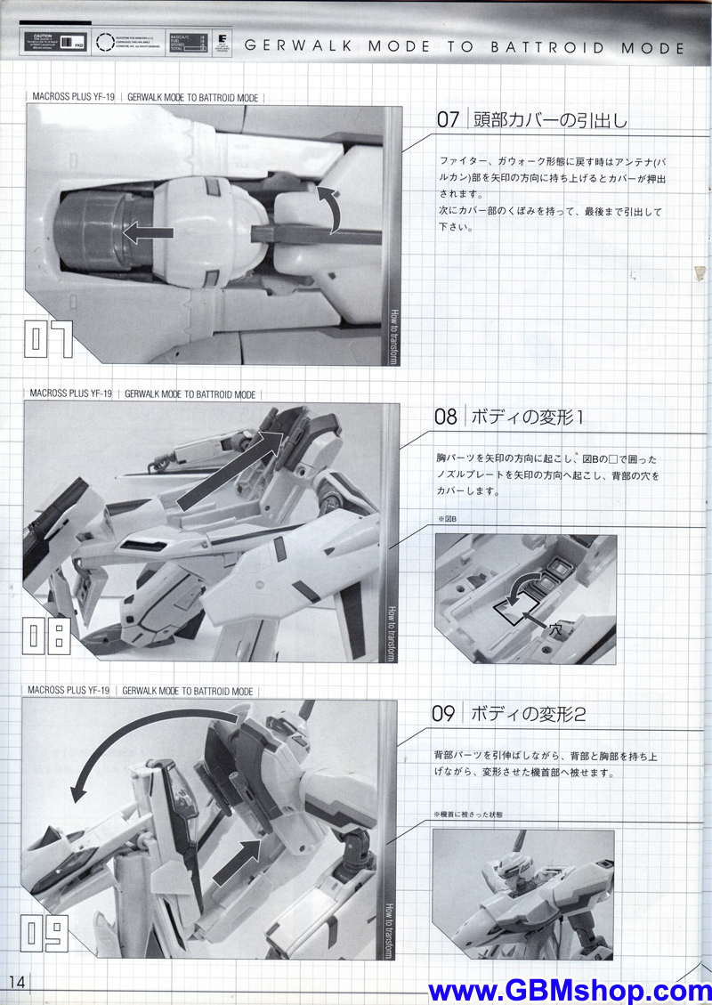 Macross Plus YF-19 Transformation Manual Guide