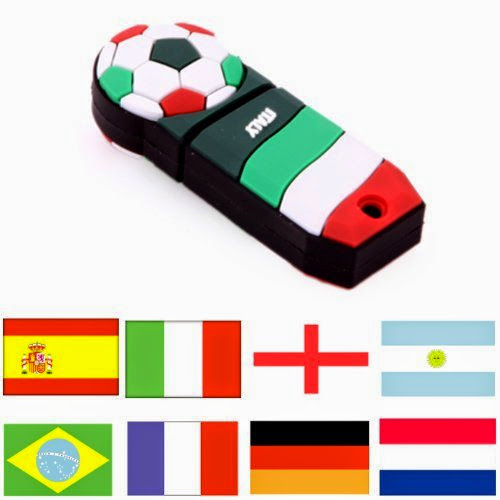  HDE Novelty World Cup 2014 Football Soccer Futbol USB Flash Drive Memory Stick (8GB, Italy)