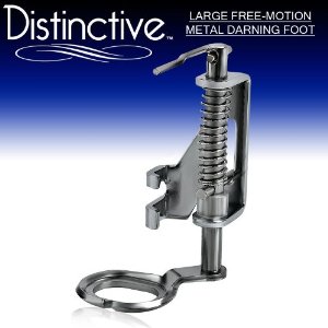  Distinctive Large Metal Darning/Free Motion Sewing Machine Presser Foot - Fits All Low Shank Singer, Brother, Babylock, Euro-Pro, Janome, Kenmore, White, Juki, New Home, Simplicity, Elna and More!
